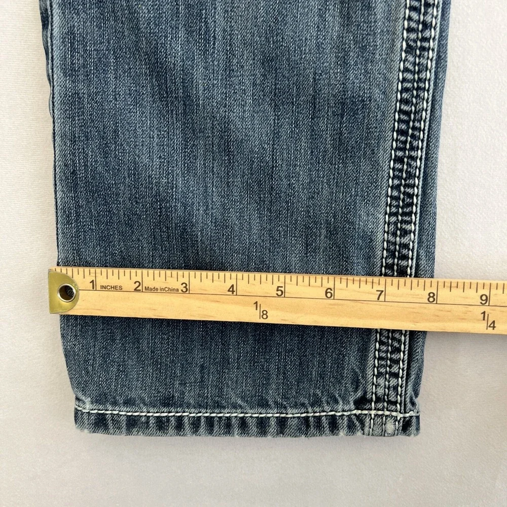 Bke‎ Jeans Men's Size 32R (31x30) Carter Straight Distressed Buckle Denim Blue